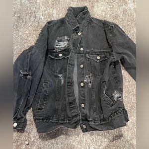 Missguided Slightly distressed acid wash denim jacket. Size 4
